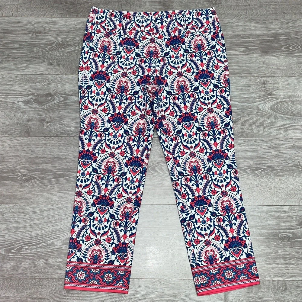 Ann Taylor Loft Marisa Fit Cropped The Riviera Pant Floral Mosaic Print 6